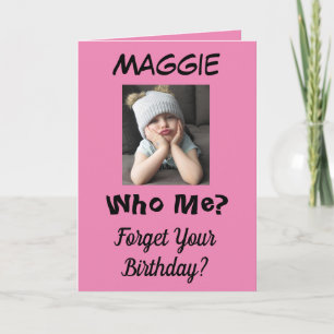 Wer bin ich? Belated Birthday Funny Grumpy Girl So Karte
