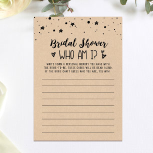 Wer bin ich Brautparty oder Hen Party Game Card Einladung