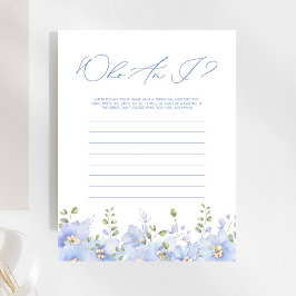 Wer bin ich trostlos Blue Floral Brautparty Game