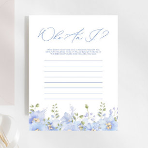 Wer bin ich trostlos Blue Floral Brautparty Game