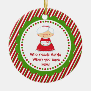 Wer braucht den Weihnachtsmann? Mimi Christmas Orn Keramikornament
