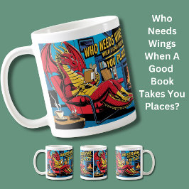 Wer braucht Flügel, wenn ein gutes Buch einen Plat Kaffeetasse