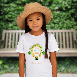 Wer braucht Glück Süße Kinder St. Patrick's Day T-Shirt