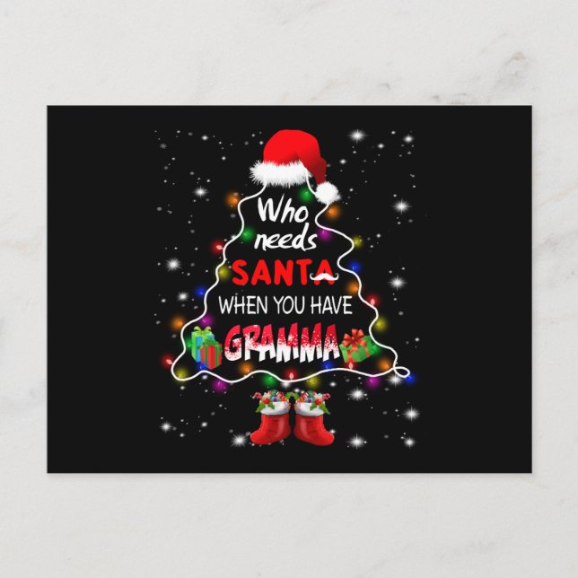 Wer braucht Santa, wenn man Grammatik hat Ankündigungspostkarte (Vorderseite)