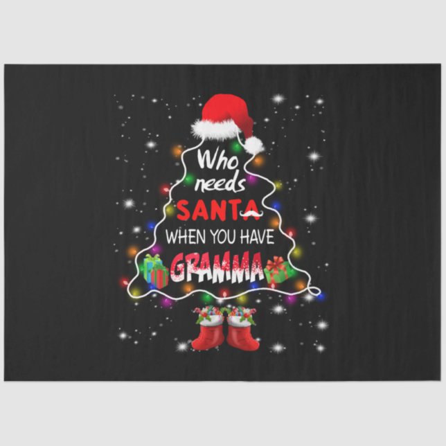 Wer braucht Santa, wenn man Grammatik hat Seidenpapier (Vorderseite)