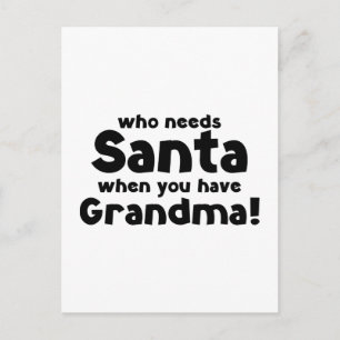 Wer braucht schon den Weihnachtsmann, wenn man Oma Feiertagspostkarte