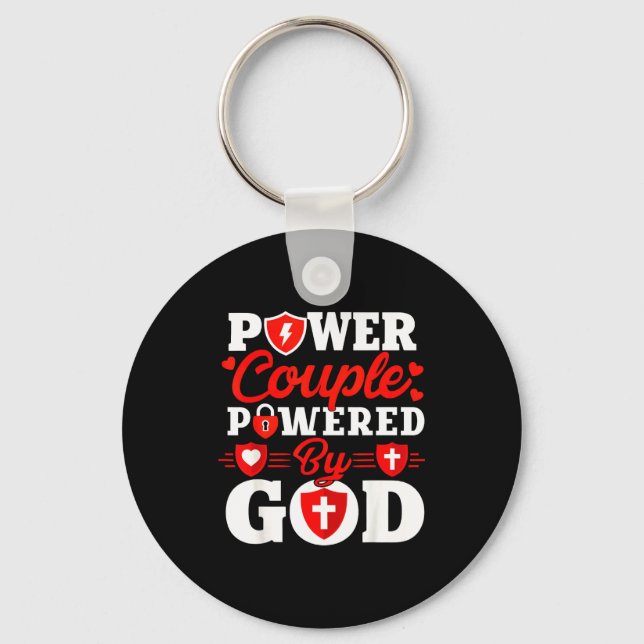 Wer Couple Wered By God Christian Couples Matching Schlüsselanhänger (Vorderseite)