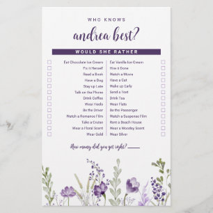 Wer das Bride Best Brautparty Game Sheet kennt