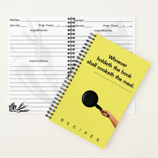 Wer das Buch-Rezept hält Notizbuch (Innen)
