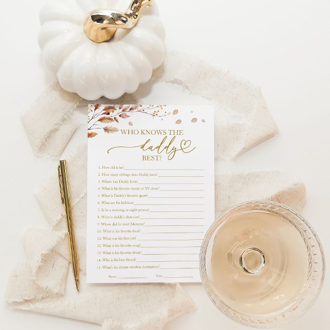 Wer das Daddy Best Fall Baby Shower Game kennt Einladung (Von Creator hochgeladen)