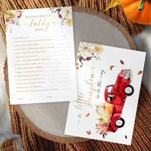 Wer das Daddy Best Fall Baby Shower Game kennt Einladung