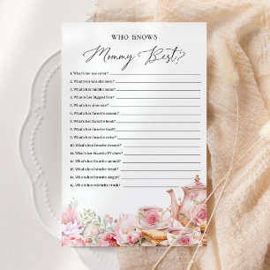 Wer das Mama Best Floral Tea Baby Shower Game kenn