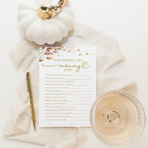 Wer das Mommy Best Fall Baby Shower Game kennt Einladung
