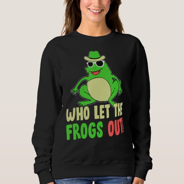 Wer den Froschfrosch aus dem Niedlichen Frosch Gel Sweatshirt (Vorderseite)