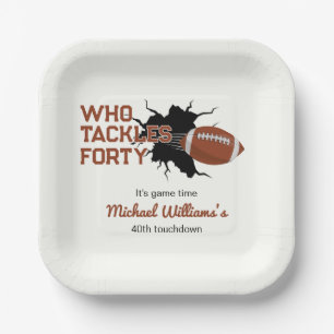 Wer den vierzigsten Funny Football am 40. Geburtst Pappteller