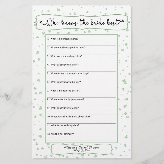 Wer die Braut am besten kennt, sagte er 3991 Flyer (Vorne)