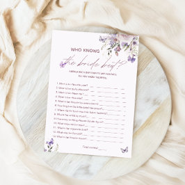 Wer die Bride Best Brautparty Game Card kennt Einladung