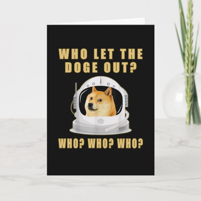 Wer die Doge aus Dogecoin-Hundebrille gelassen hat Karte (Vorderseite)