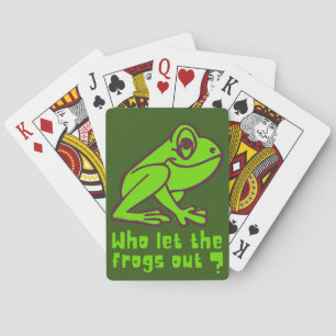 WER DIE FROGS AUS lustigem Froschpuff LIESS Spielkarten