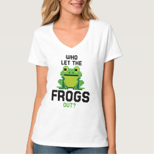 Wer die Frösche aus Niedlichen Amphibienpixeln Lie T-Shirt
