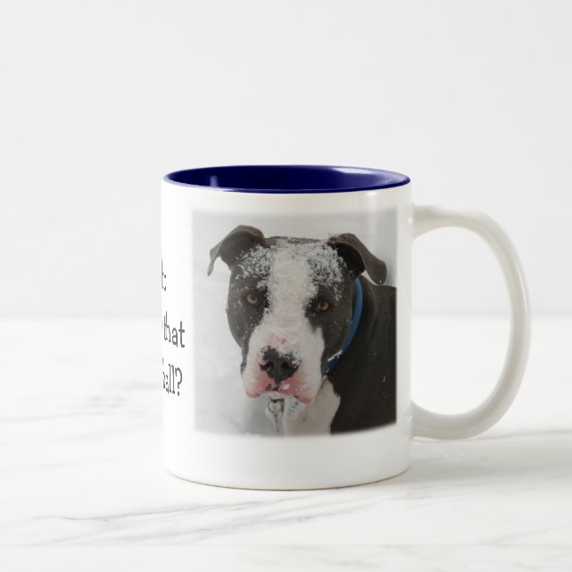 Wer diesen Schneeball warf Zweifarbige Tasse (Rechts)