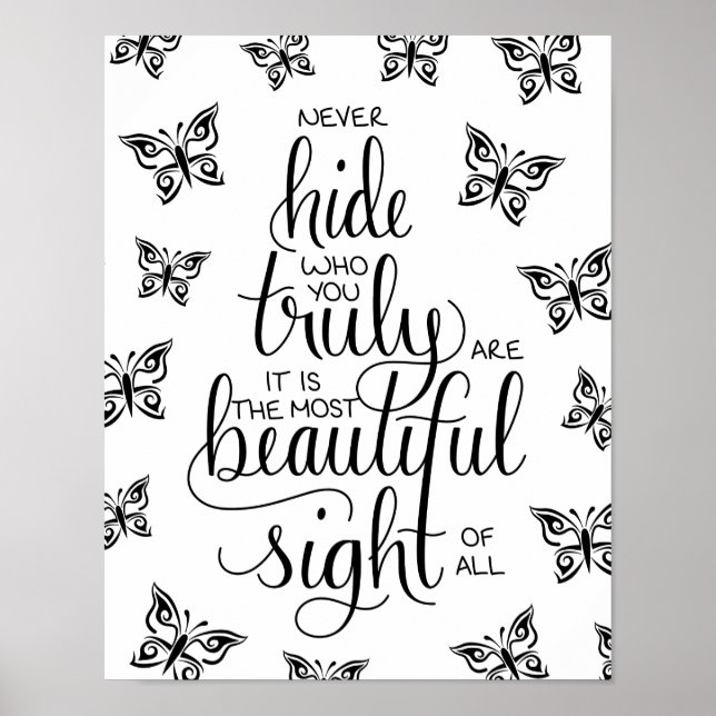 Wer du schön bist, Schmetterlinge Poster (Vorne)
