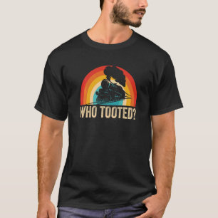 Wer getoodet Zug Eisenbahn Retro Regenbogen T-Shirt