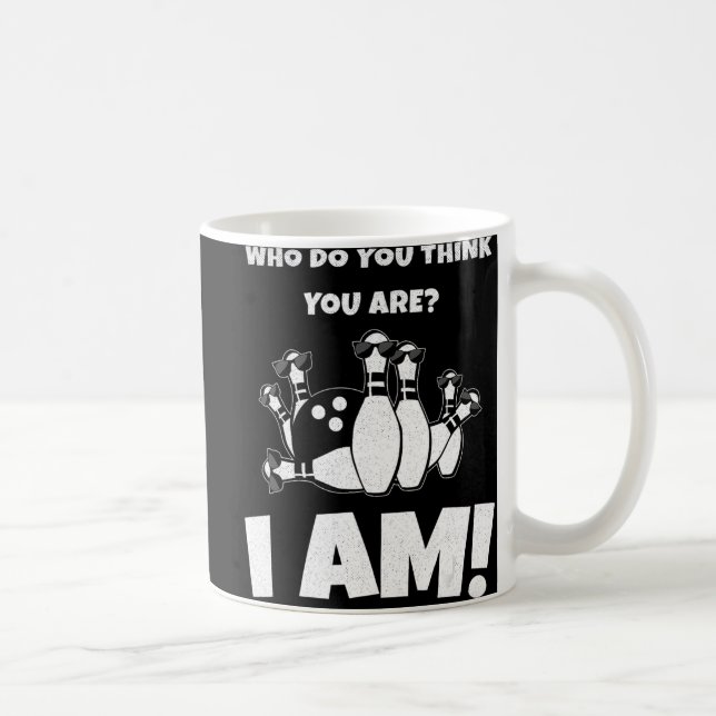 Wer glaubst du, ich bin Vintager Bowling? Kaffeetasse (Rechts)