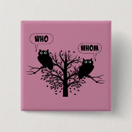 Wer Grammar Owls English Style Spaß Button