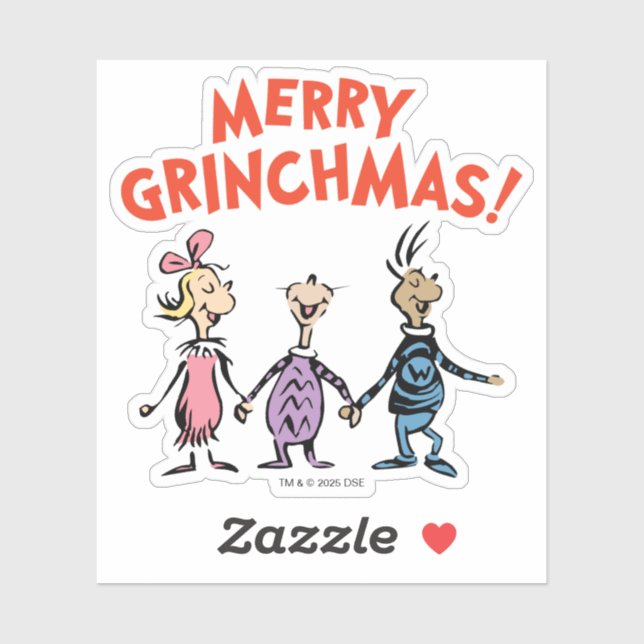 Wer Händchen hält Frohe Grinchmas Aufkleber (Blatt)