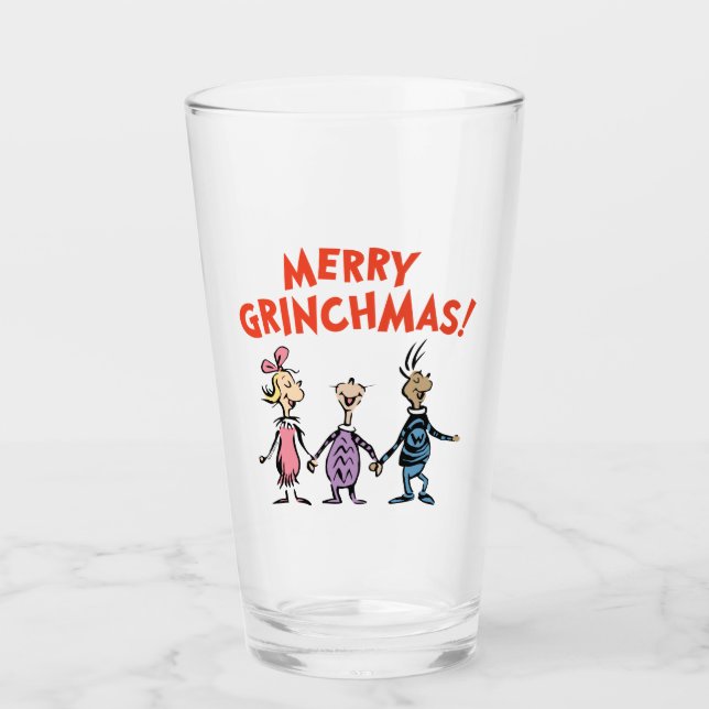 Wer Händchen hält, frohe Grinchmas Glas (Vorderseite)