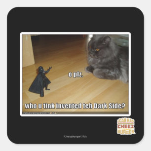 Wer hat die dunkle Seite erfunden? Quadratischer Aufkleber