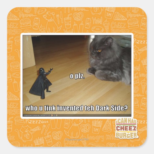 Wer hat die dunkle Seite erfunden? Quadratischer Aufkleber (Vorderseite)