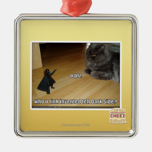 Wer hat die dunkle Seite erfunden? Silbernes Ornament (Vorne)