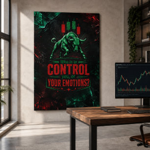 Wer hat die Kontrolle, Rissiges Chaos-Bulle-Design Leinwanddruck