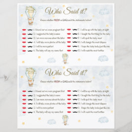 Wer hat es gesagt? Baby Shower Game