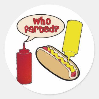 Wer hat gefallen? runder aufkleber