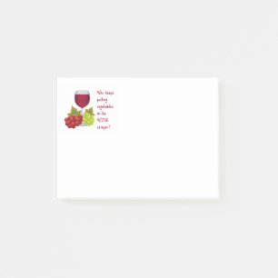 Wer hat Gemüse in die Weinknackerei gesteckt? Post-it Klebezettel