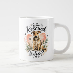 Wer hat wen gerettet? Design für Wassermalerei-Ret Jumbo-Tasse