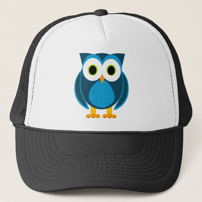 Wer? Herr Owl Cartoon Truckerkappe (Vorderseite)