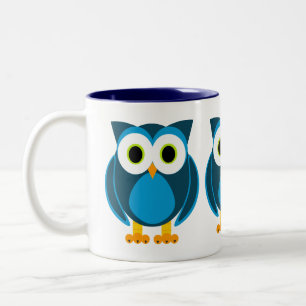 Wer? Herr Owl Cartoon Zweifarbige Tasse