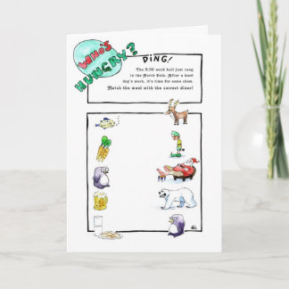 Wer Hunger hat (Weihnachtszusammenpassendes Spiel) Feiertagskarte