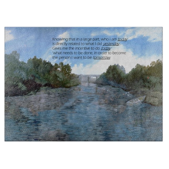 Wer ich heute bin Inspiration Schneidebrett (Vorderseite)