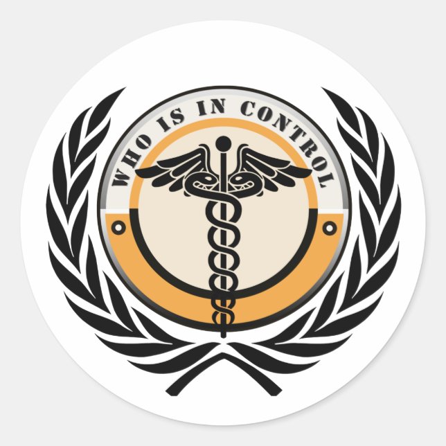 Wer in der Kontrolle aufklebt Runder Aufkleber (Vorderseite)