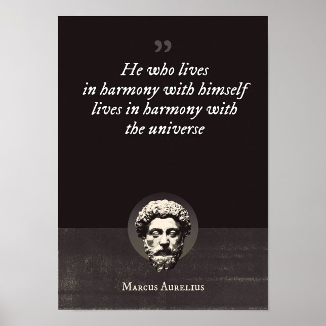 Wer in Harmonie mit sich lebt, lebt in Poster (Vorne)