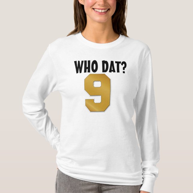Wer ist da? Nr. 9/Schwarzes Gold T-Shirt (Vorderseite)