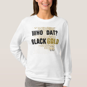 Wer ist da? Schwarze goldene Herzen T-Shirt