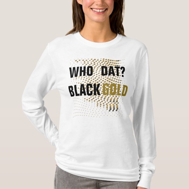 Wer ist da? Schwarze goldene Herzen T-Shirt (Vorderseite)