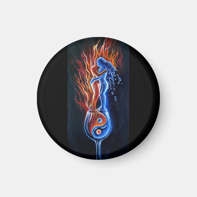 Wer ist das Feuer, wer ist das Wasser? Magnet (Vorne)