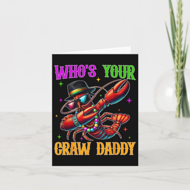 Wer ist dein Craw Daddy Funny Mardi Gras Dabbing C Karte (Vorderseite)